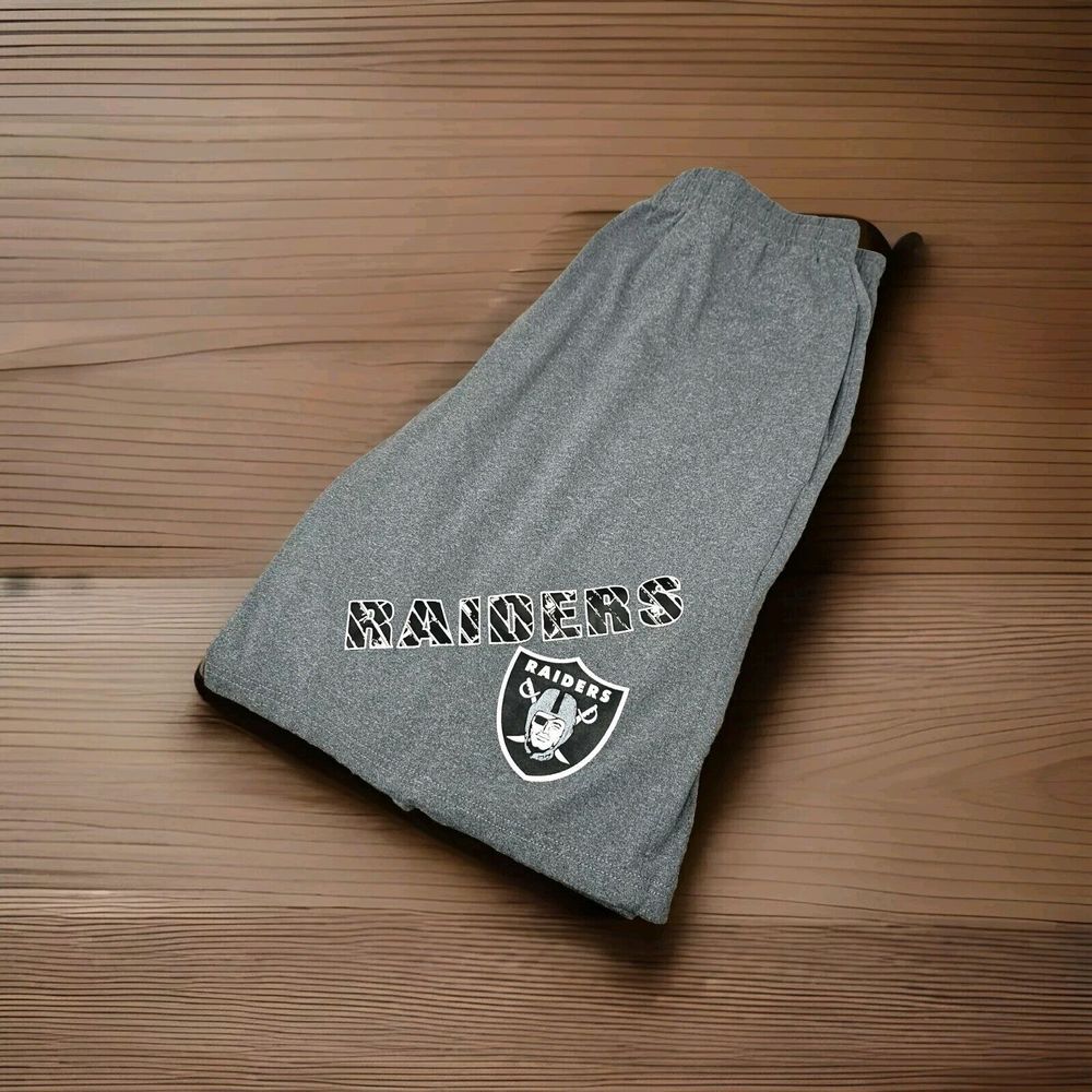 NFL Shorts Sleepwear Size Medium NFL Las Vegas Raiders Gray Football Lightweight
